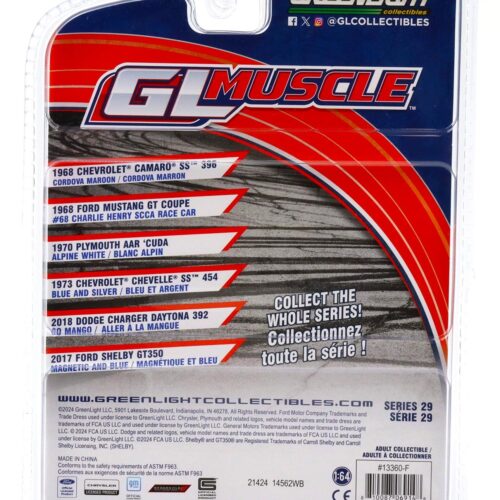 1:64 Greenlight GL Muscle 2017 Ford Shelby GT350 Magnetic metallic