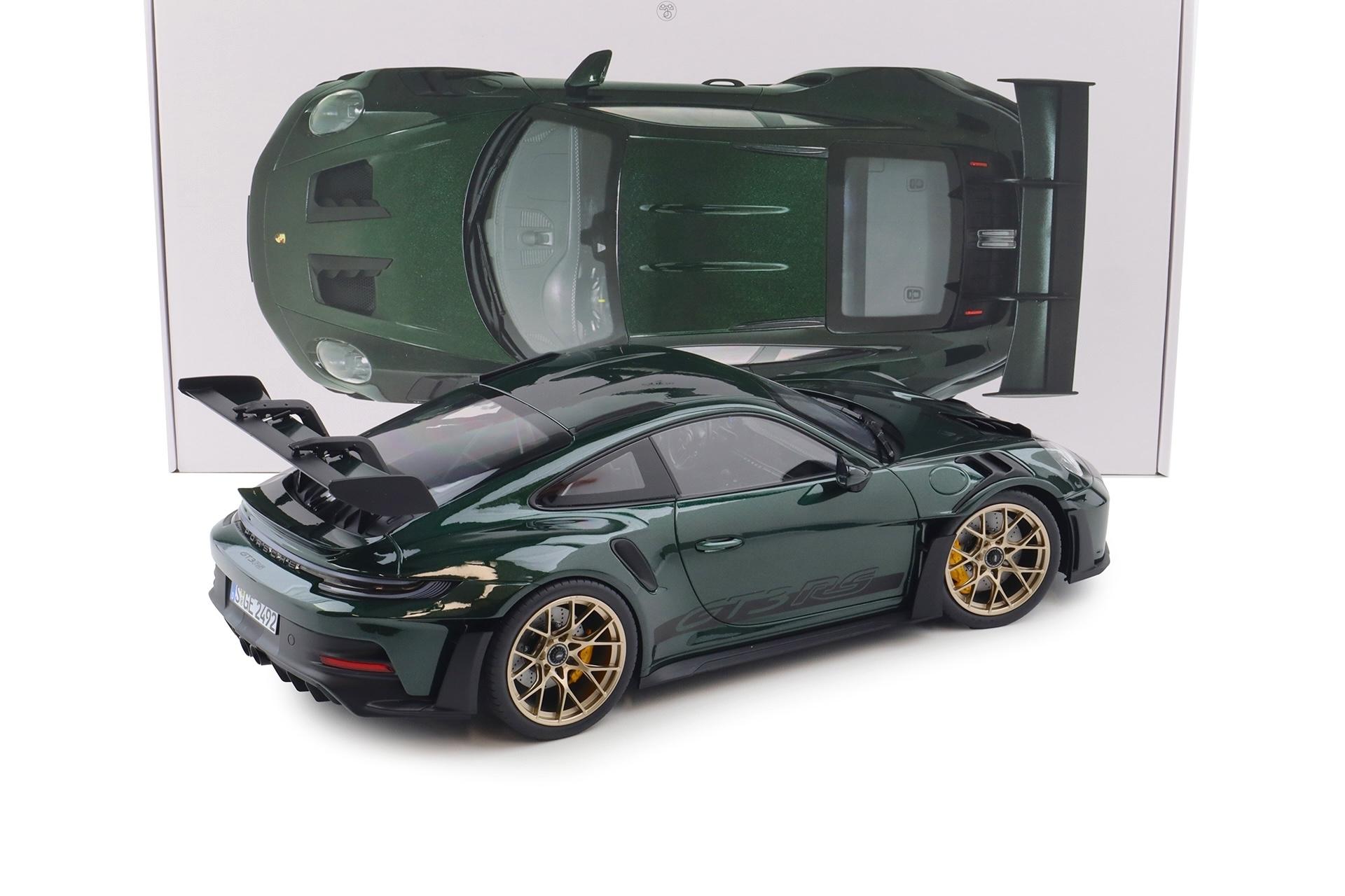 1:12 Norev Porsche 911 992 GT3 RS Coupe 2022 Jet green metallic/ gold wheels