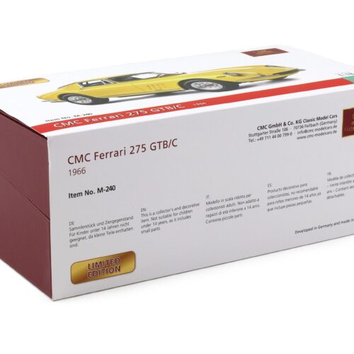 1:18 CMC Ferrari 275 GTB/C Coupe 1966 Modena yellow M-240 - Limited 1000 pcs