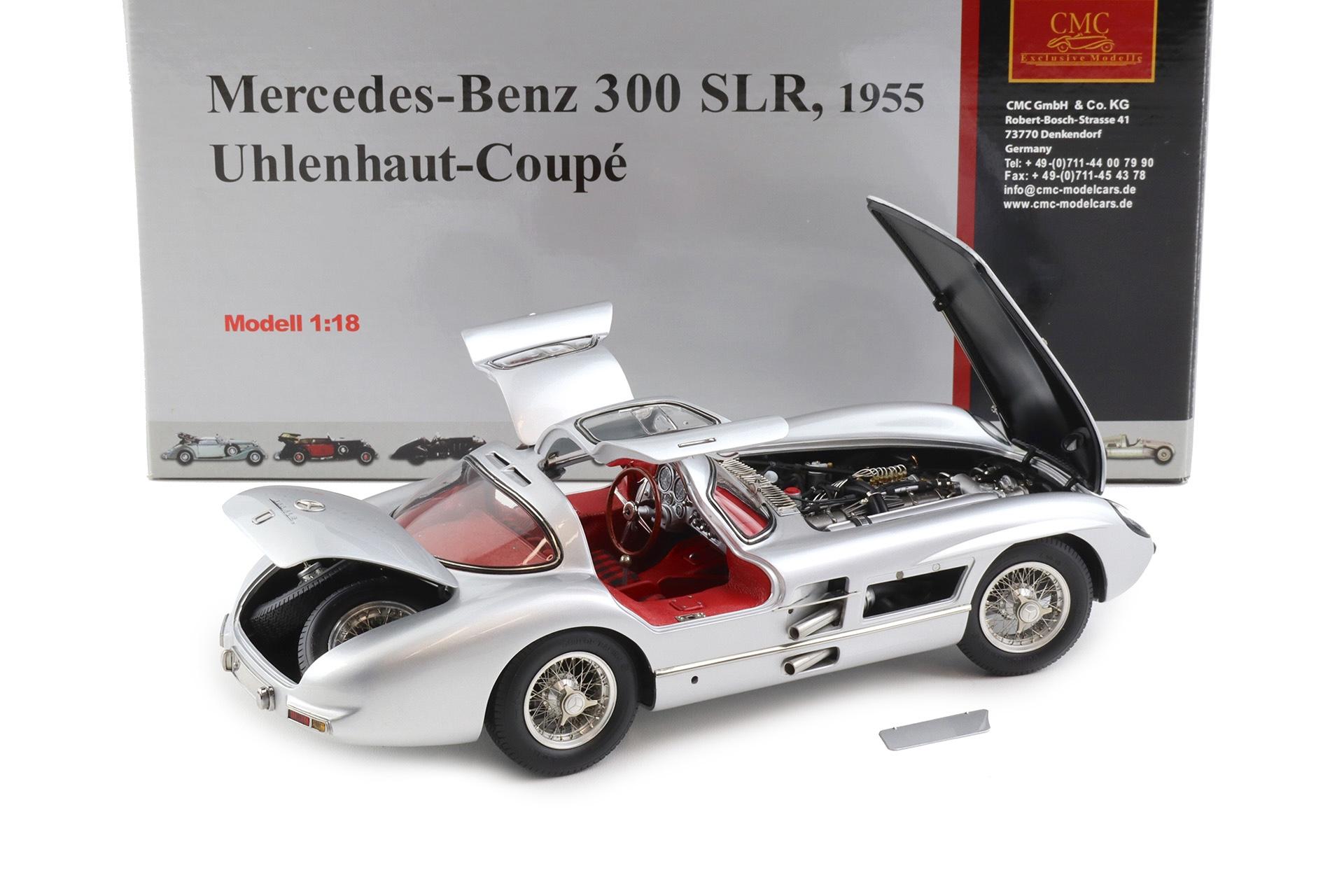 1:18 CMC Mercedes 300 SLR Uhlenhaut Coupe 1955 silver First Edition M-076
