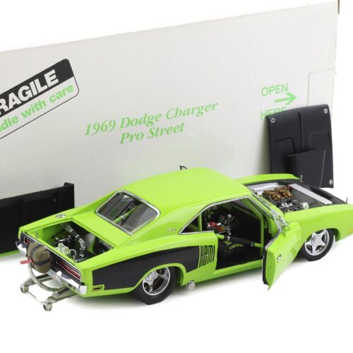 1:24 Danbury Mint 1969 Dodge Charger Pro Street Sublime green with box