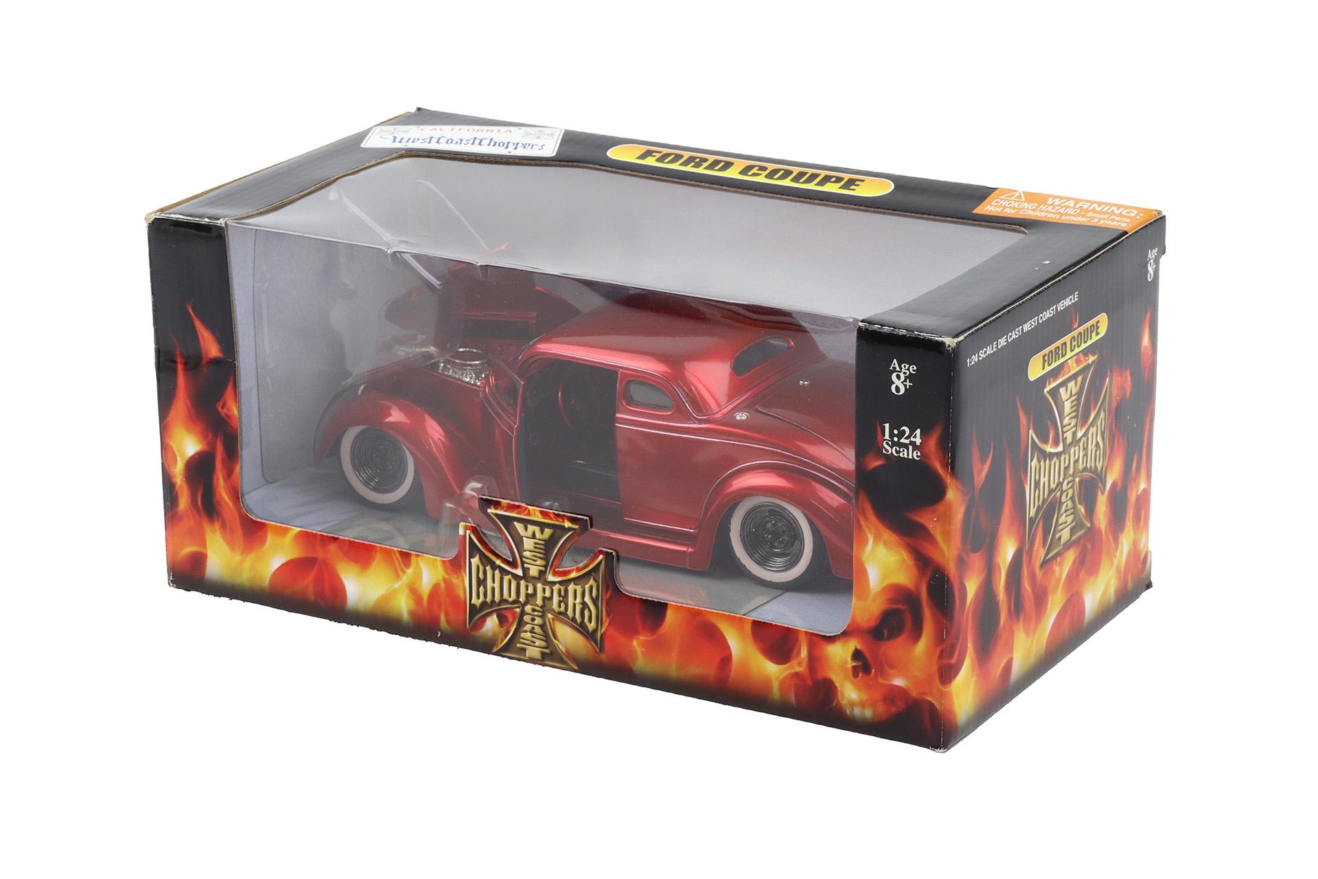 1:24 West Coast Choppers Ford Coupe Street Rod red metallic