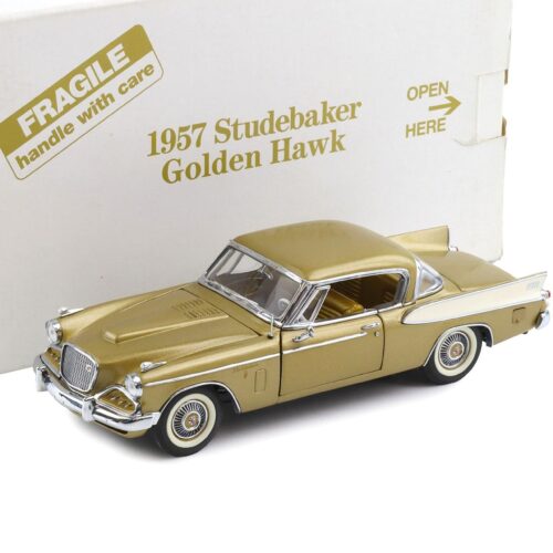 1:24 Danbury Mint 1957 Studebaker Golden Hawk Tiara gold/ white with box