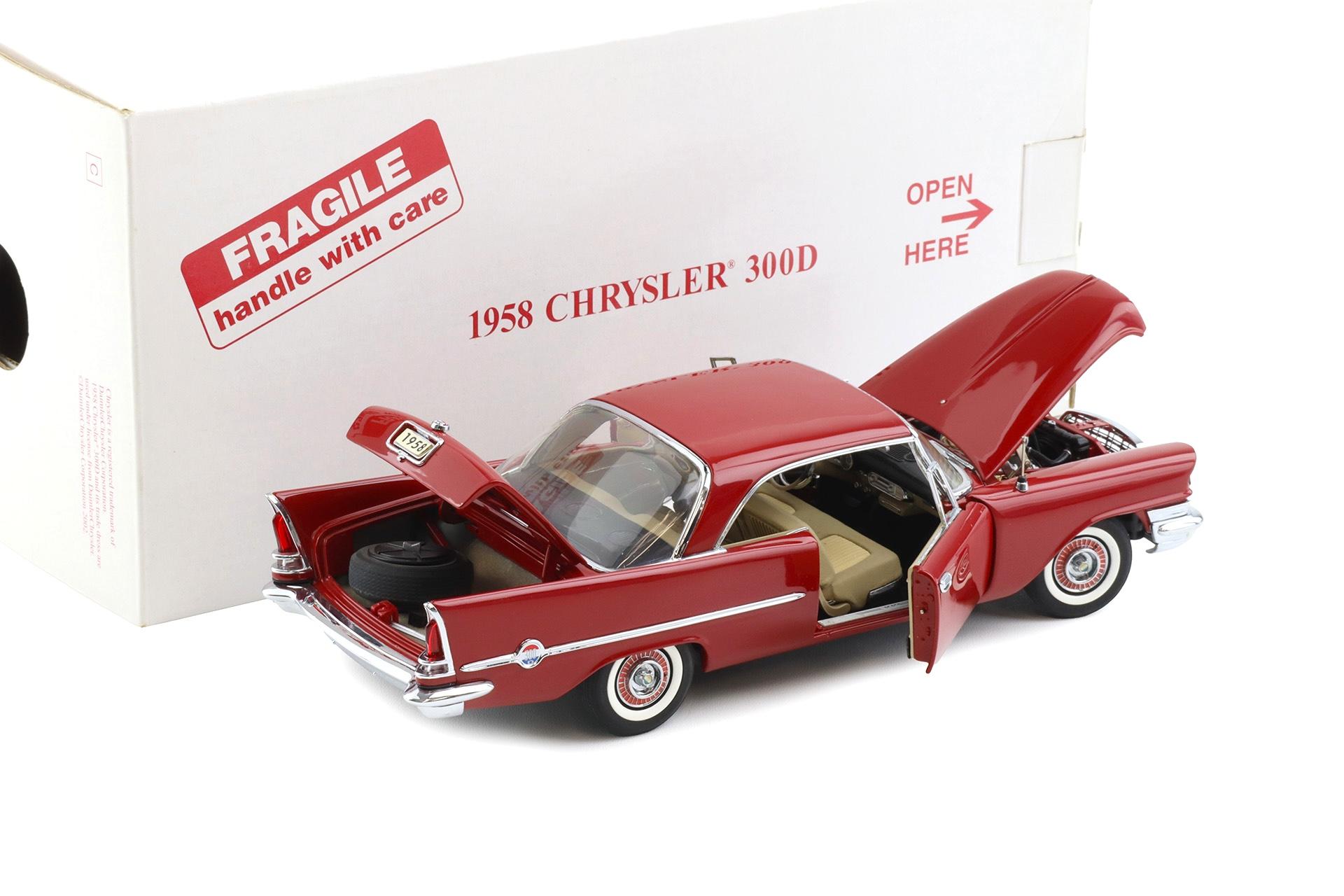 1:24 Danbury Mint 1958 Chrysler 300D Sport Coupe Matador red with box