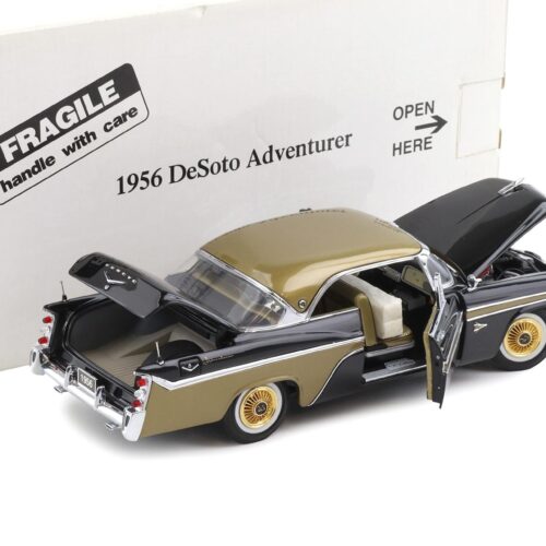 1:24 Danbury Mint 1956 DeSoto Adventurer 2-Door Coupe Jet black/ gold with box