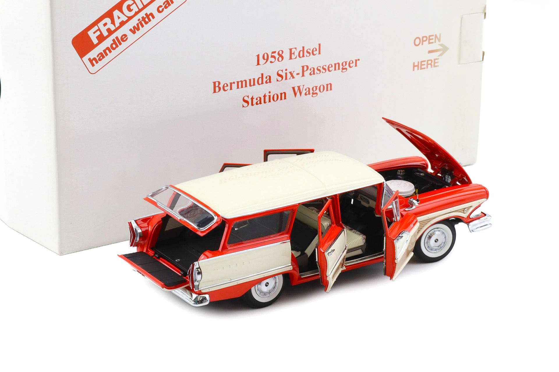 1:24 Danbury Mint 1958 Edsel Bermuda Six-Passenger Station Wagon red/ white with box