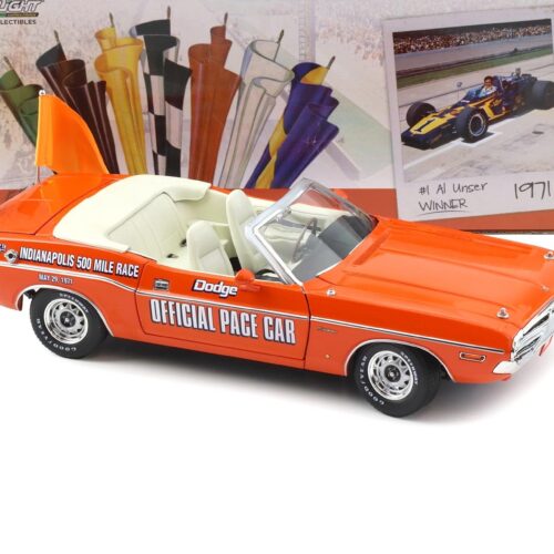 1:18 Greenlight 1971 Dodge Challenger Convertible 55th Indianapolis Pace Car orange
