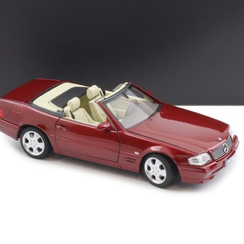 1:18 Norev Mercedes SL 500 R129 Convertible Facelift amber red DEALER VERSION - Image 2