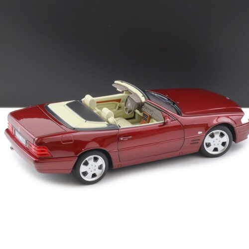 1:18 Norev Mercedes SL 500 R129 Convertible Facelift amber red DEALER VERSION - Image 3