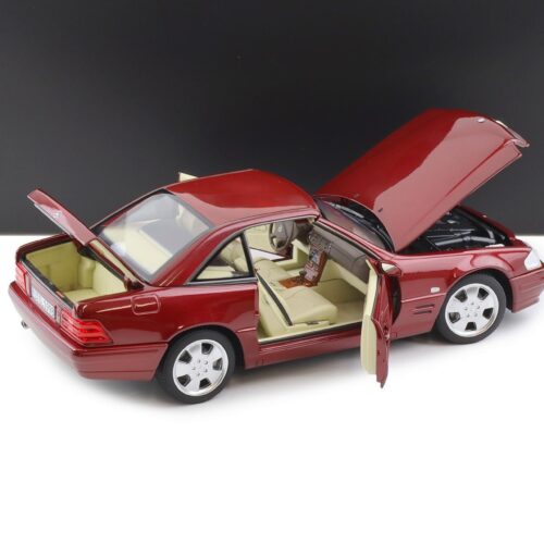 1:18 Norev Mercedes SL 500 R129 Convertible Facelift amber red DEALER VERSION - Image 5