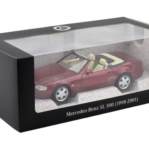 1:18 Norev Mercedes SL 500 R129 Convertible Facelift amber red DEALER VERSION - Image 6