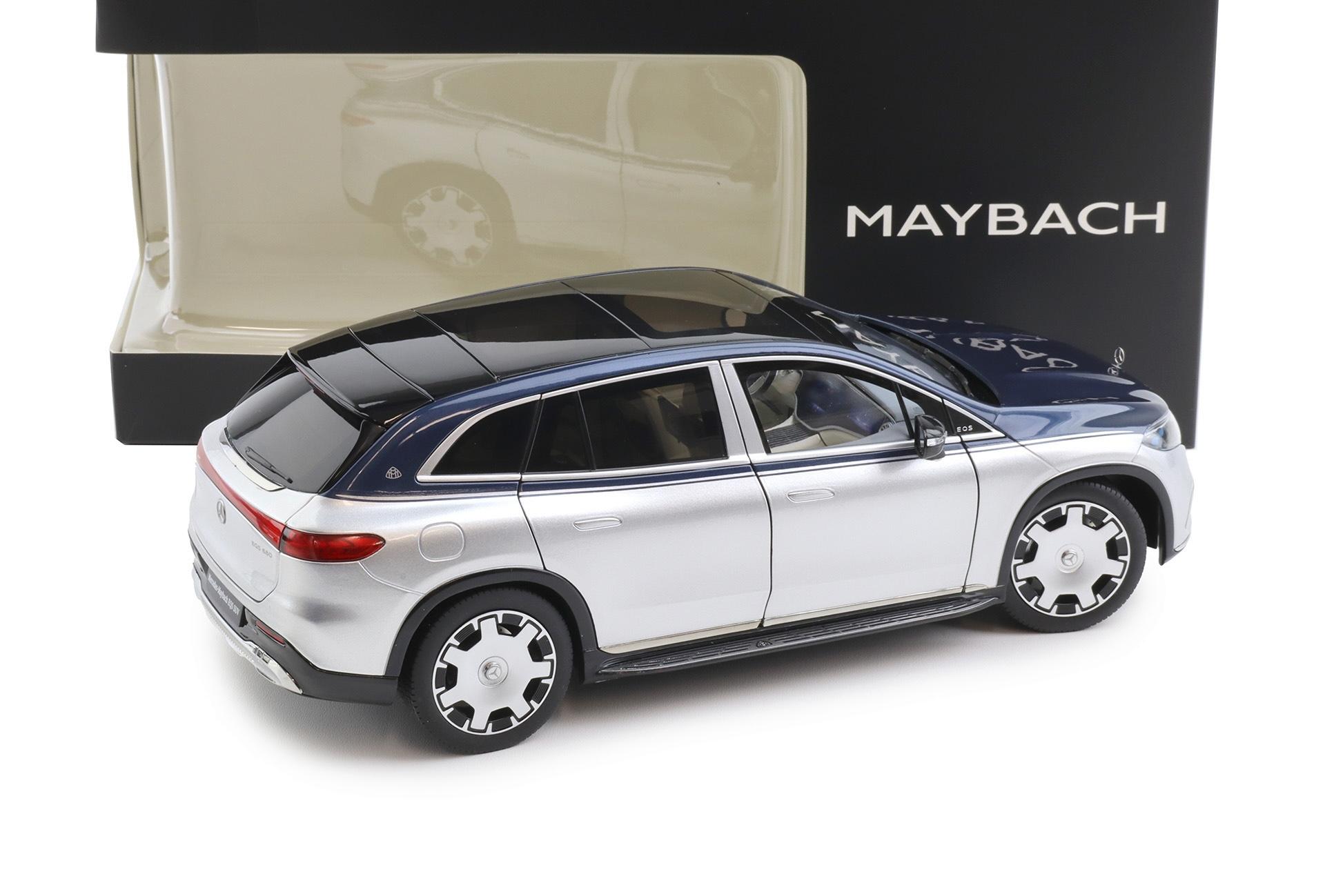 1:18 NZG Mercedes Maybach EQS 680 SUV nautic blue/ hightech silver DEALER VERSION