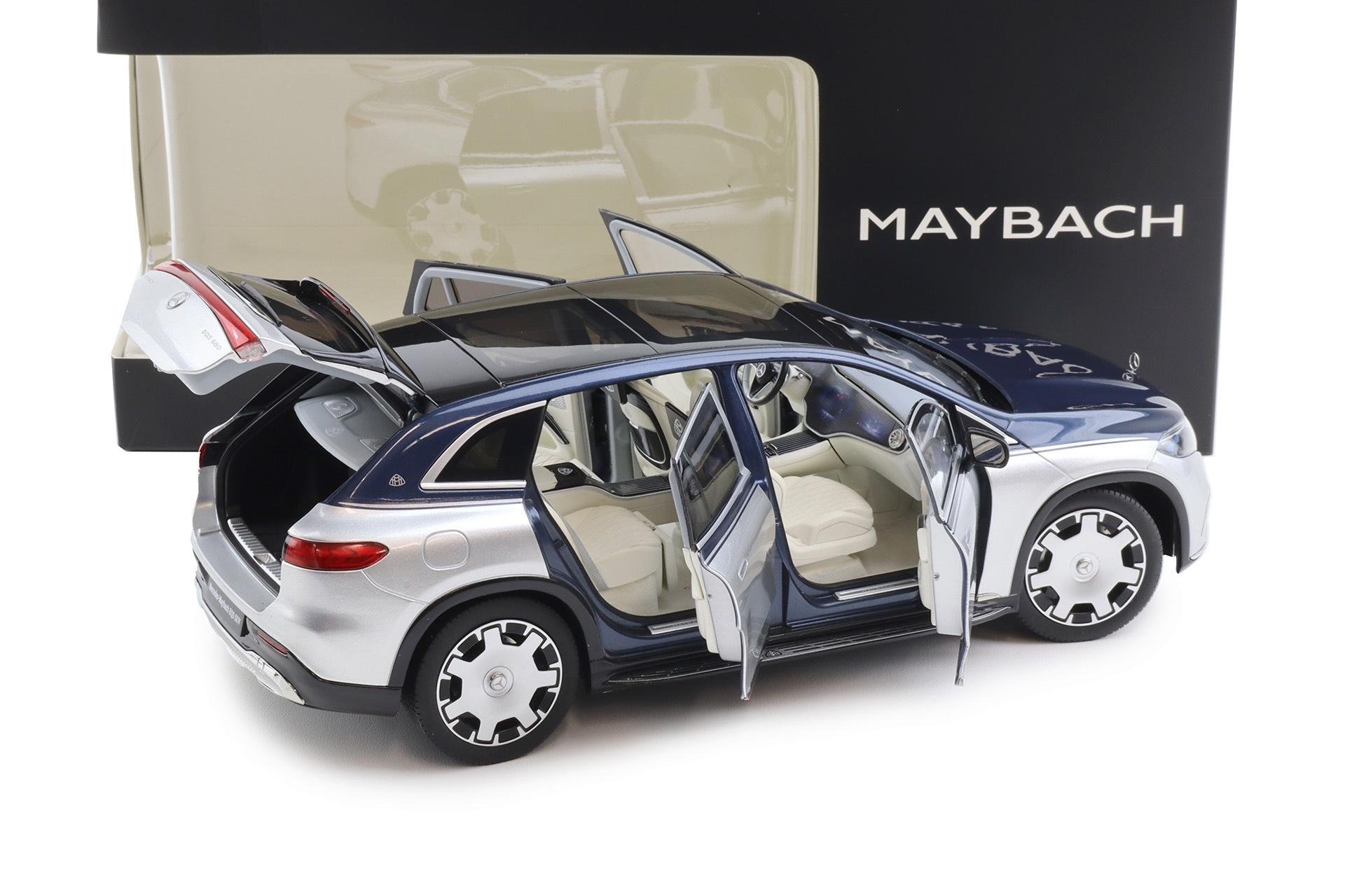 1:18 NZG Mercedes Maybach EQS 680 SUV nautic blue/ hightech silver DEALER VERSION