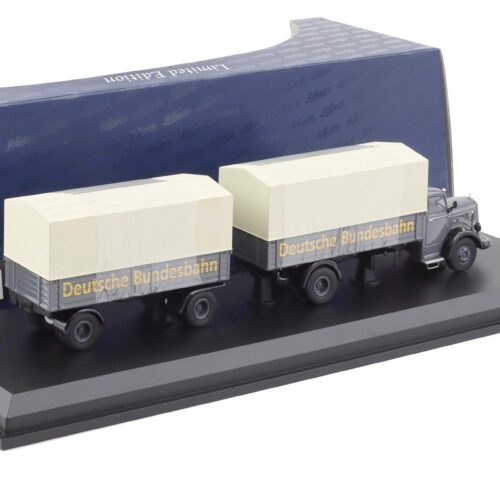 1:43 Schuco Mercedes L6600 mit Anhänger Deutsche Bundesbahn grey