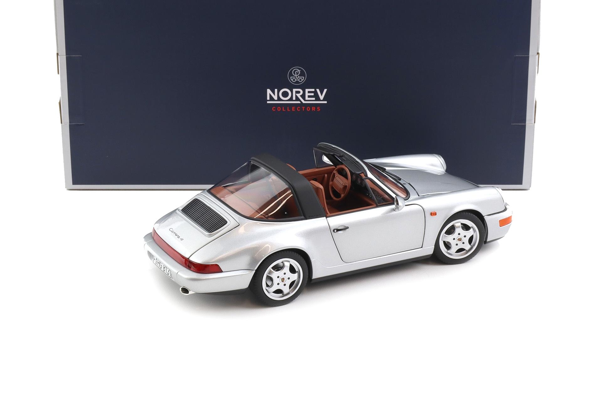 1:18 Norev Porsche 911 964 Carrera 4 Targa 1990 silver metallic 187342