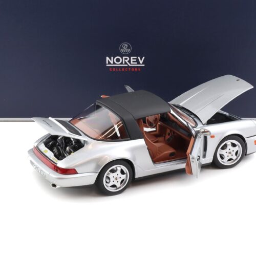 1:18 Norev Porsche 911 964 Carrera 4 Targa 1990 silver metallic 187342