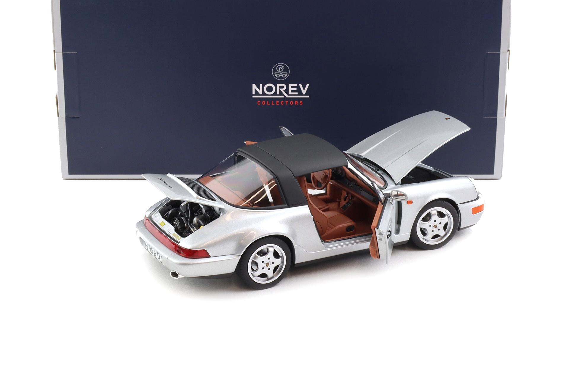 1:18 Norev Porsche 911 964 Carrera 4 Targa 1990 silver metallic 187342