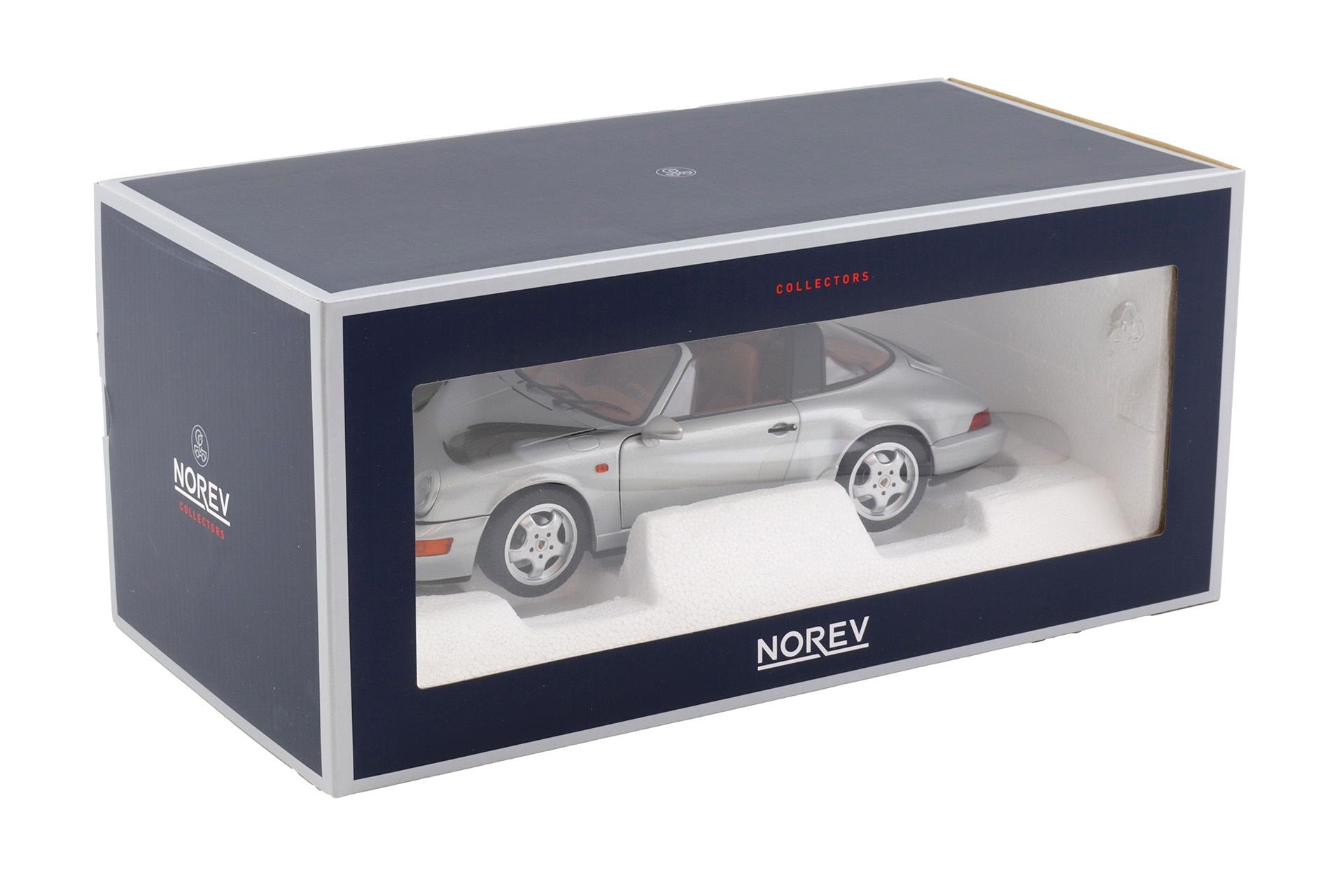 1:18 Norev Porsche 911 964 Carrera 4 Targa 1990 silver metallic 187342