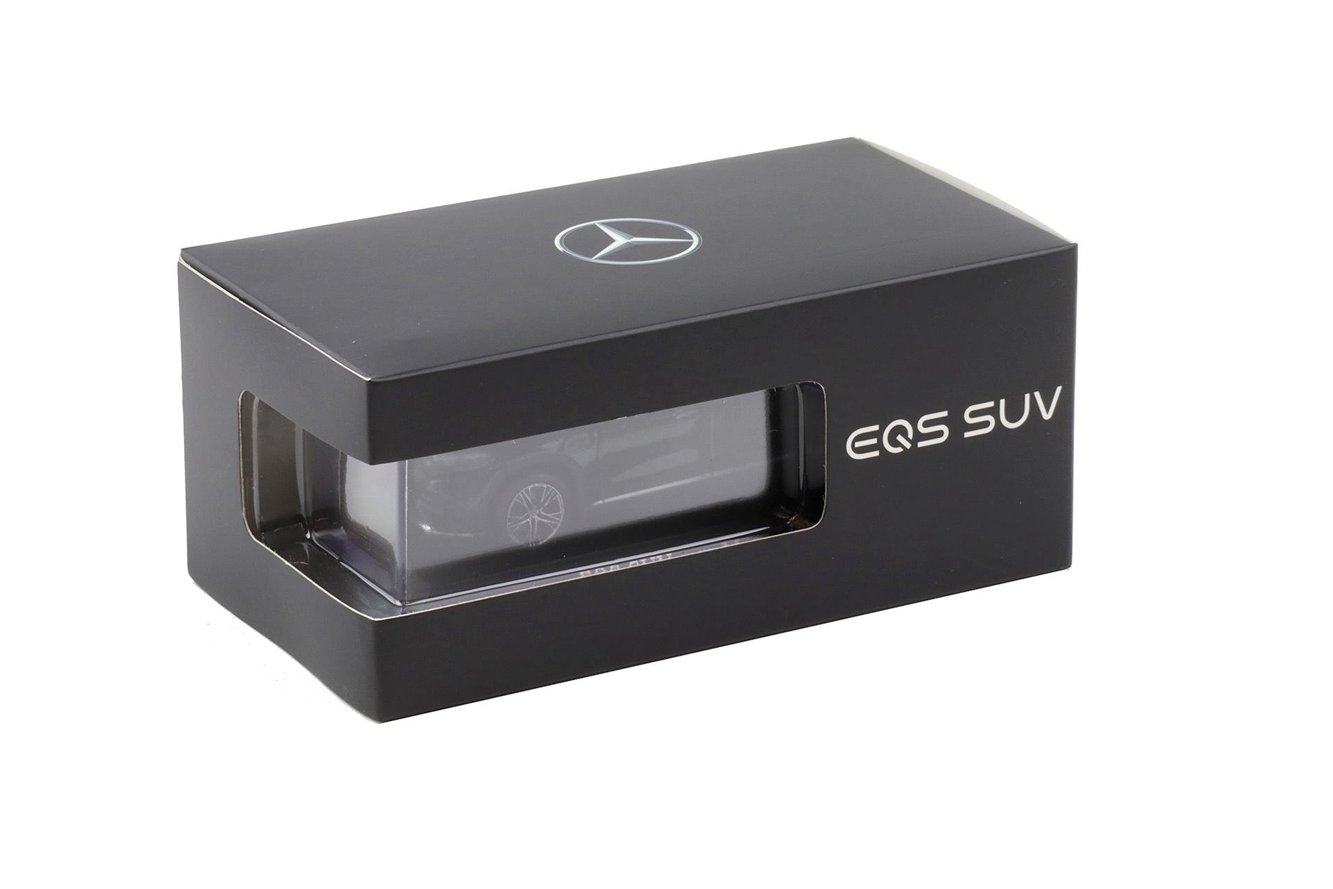 1:43 Spark Mercedes EQS SUV X296 Electric Art Line obsidian black DEALER VERSION