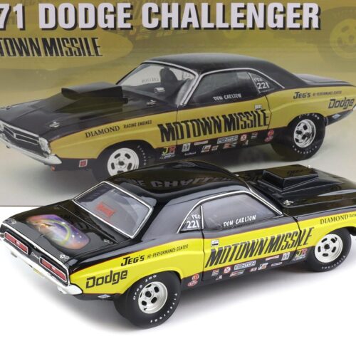 1:18 ACME 1971 Dodge Challenger Coupe MOTOWN MISSLE black/ yellow A1806032