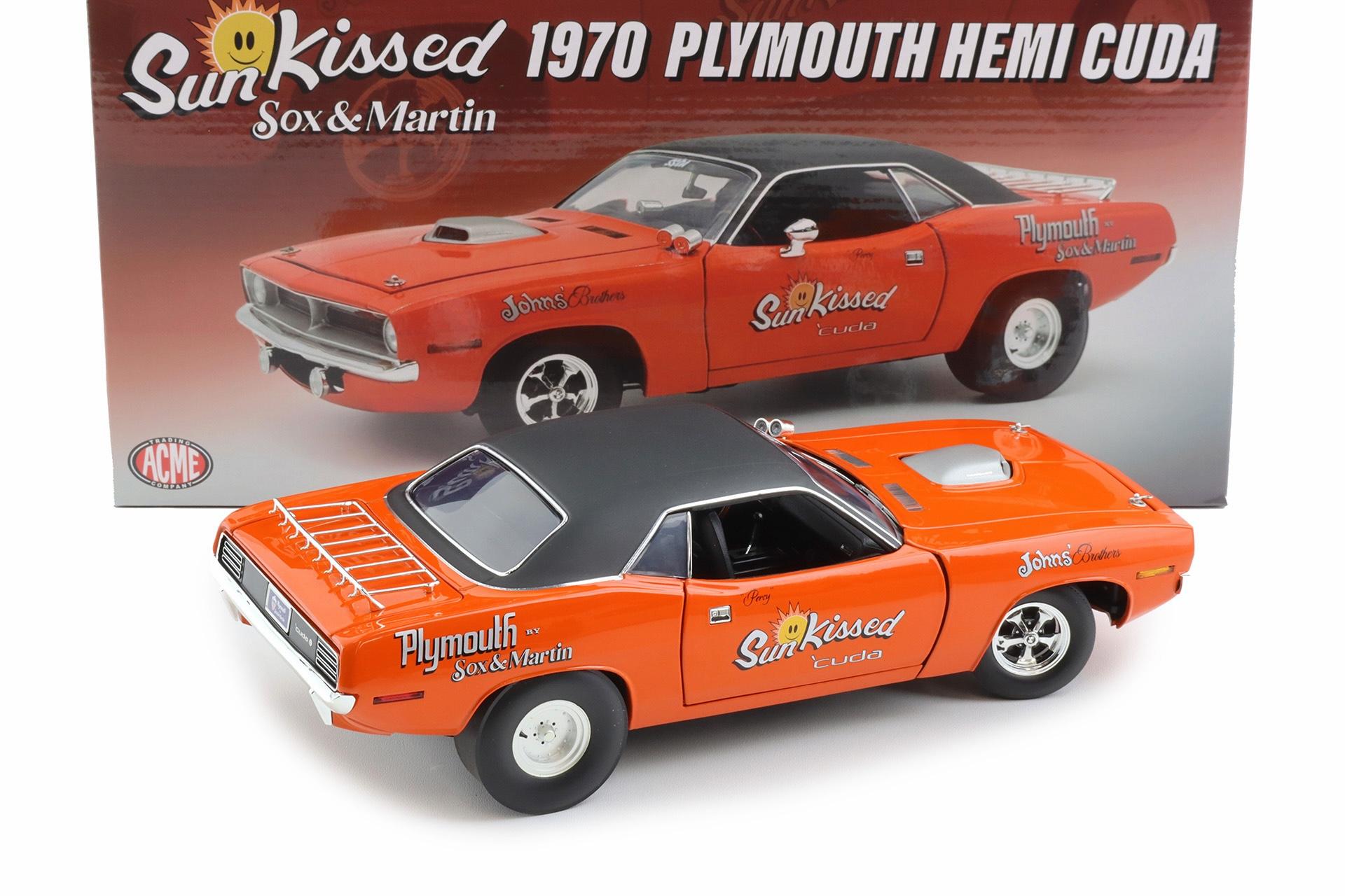 1:18 ACME 1970 Plymouth Hemi Cuda Sox & Martin Sun Kissed orange A1806139