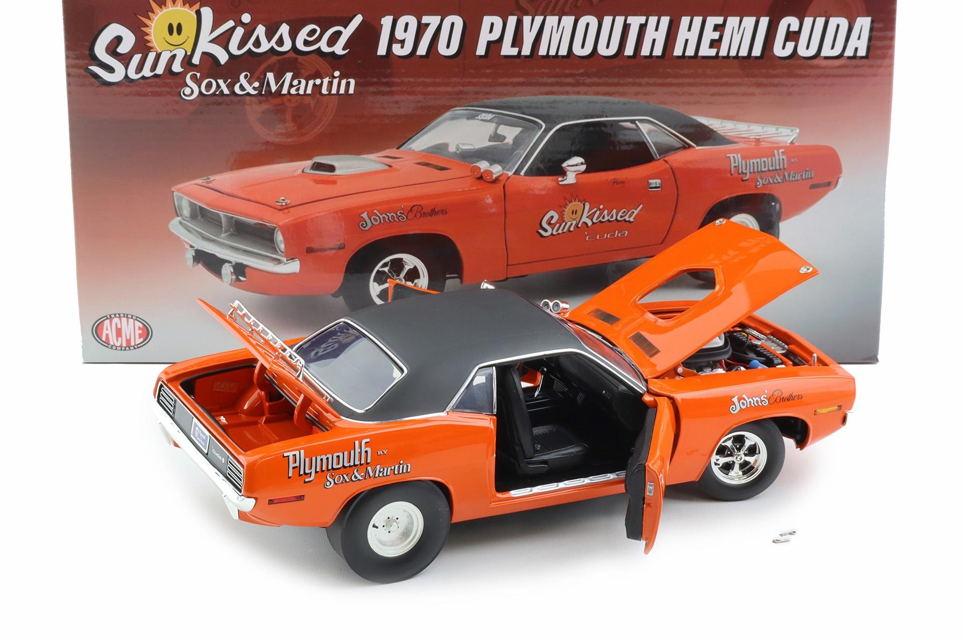 1:18 ACME 1970 Plymouth Hemi Cuda Sox & Martin Sun Kissed orange A1806139