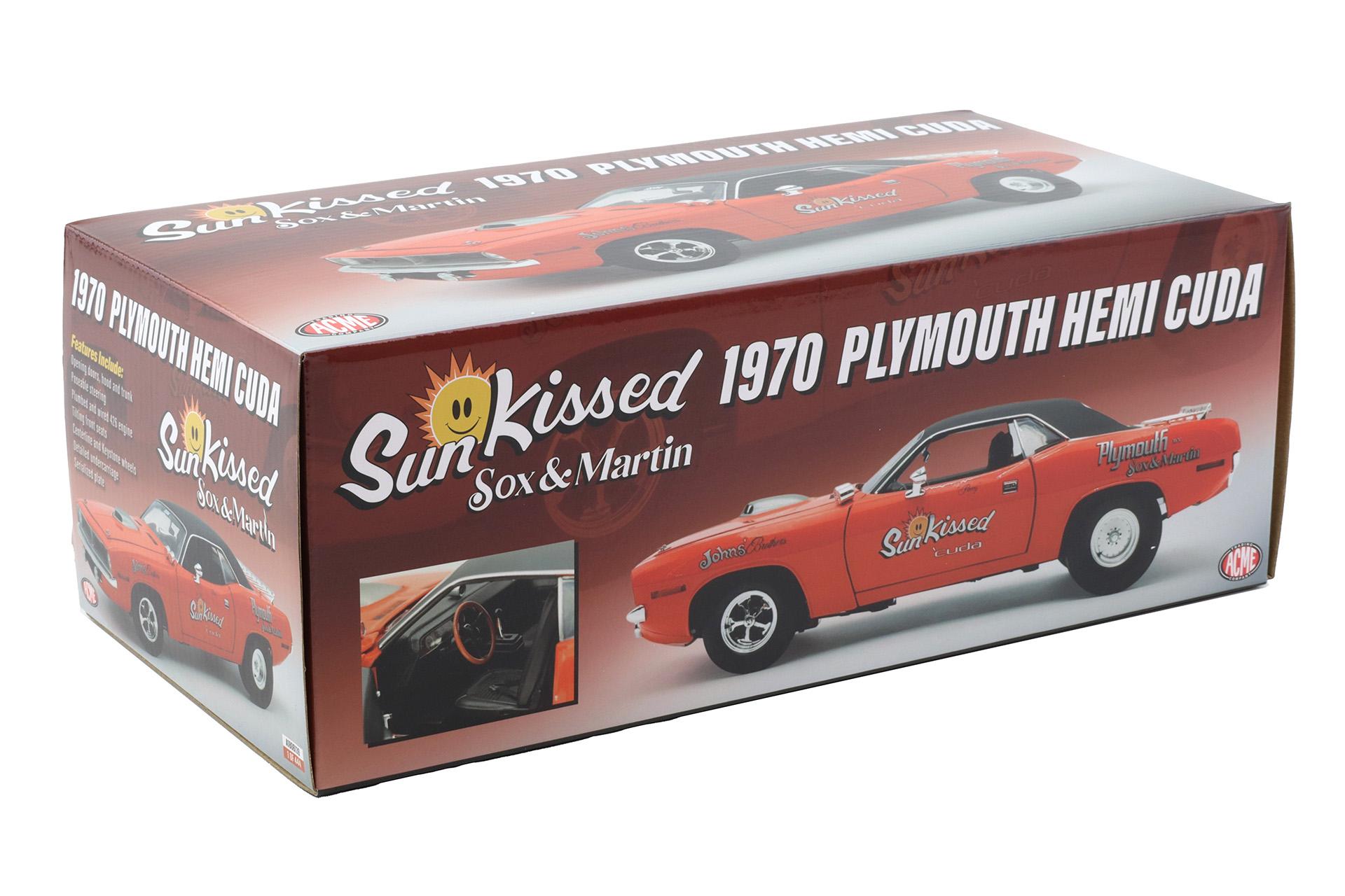 1:18 ACME 1970 Plymouth Hemi Cuda Sox & Martin Sun Kissed orange A1806139
