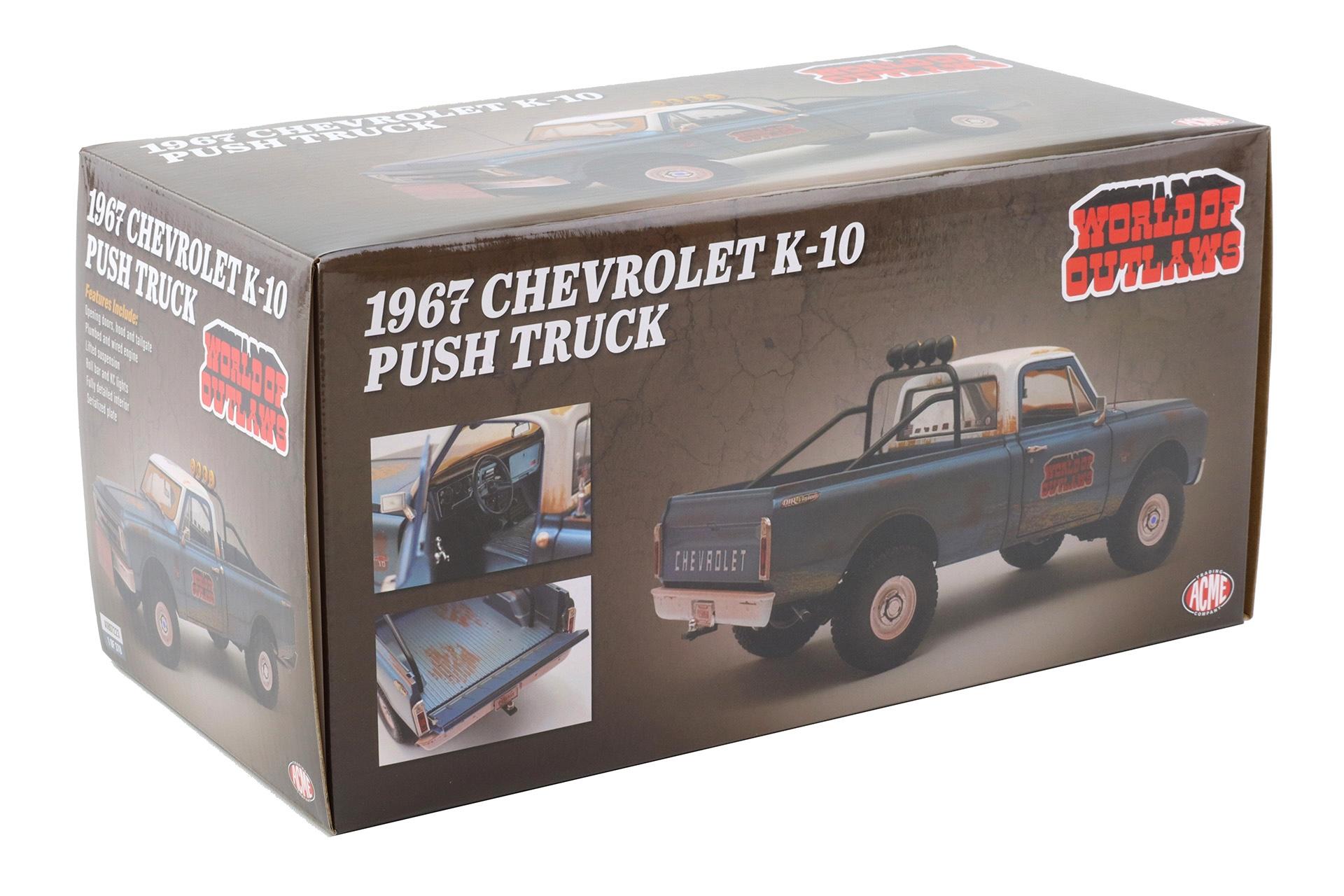 1:18 ACME 1967 Chevrolet K-10 Push Truck Pick-up World of Outlaws A1807223
