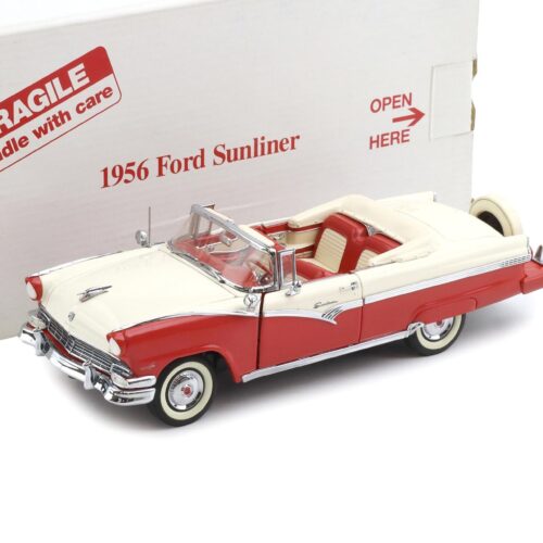 1:24 Danbury Mint 1956 Ford Sunliner Convertible Colonial white/ Fiesta red