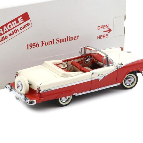 1:24 Danbury Mint 1956 Ford Sunliner Convertible Colonial white/ Fiesta red
