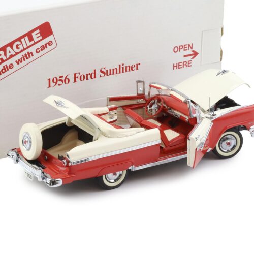 1:24 Danbury Mint 1956 Ford Sunliner Convertible Colonial white/ Fiesta red