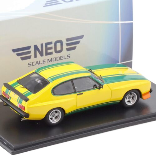 1:43 NEO Ford Capri II 3.0S X-Pack Coupe yellow/ green stripes