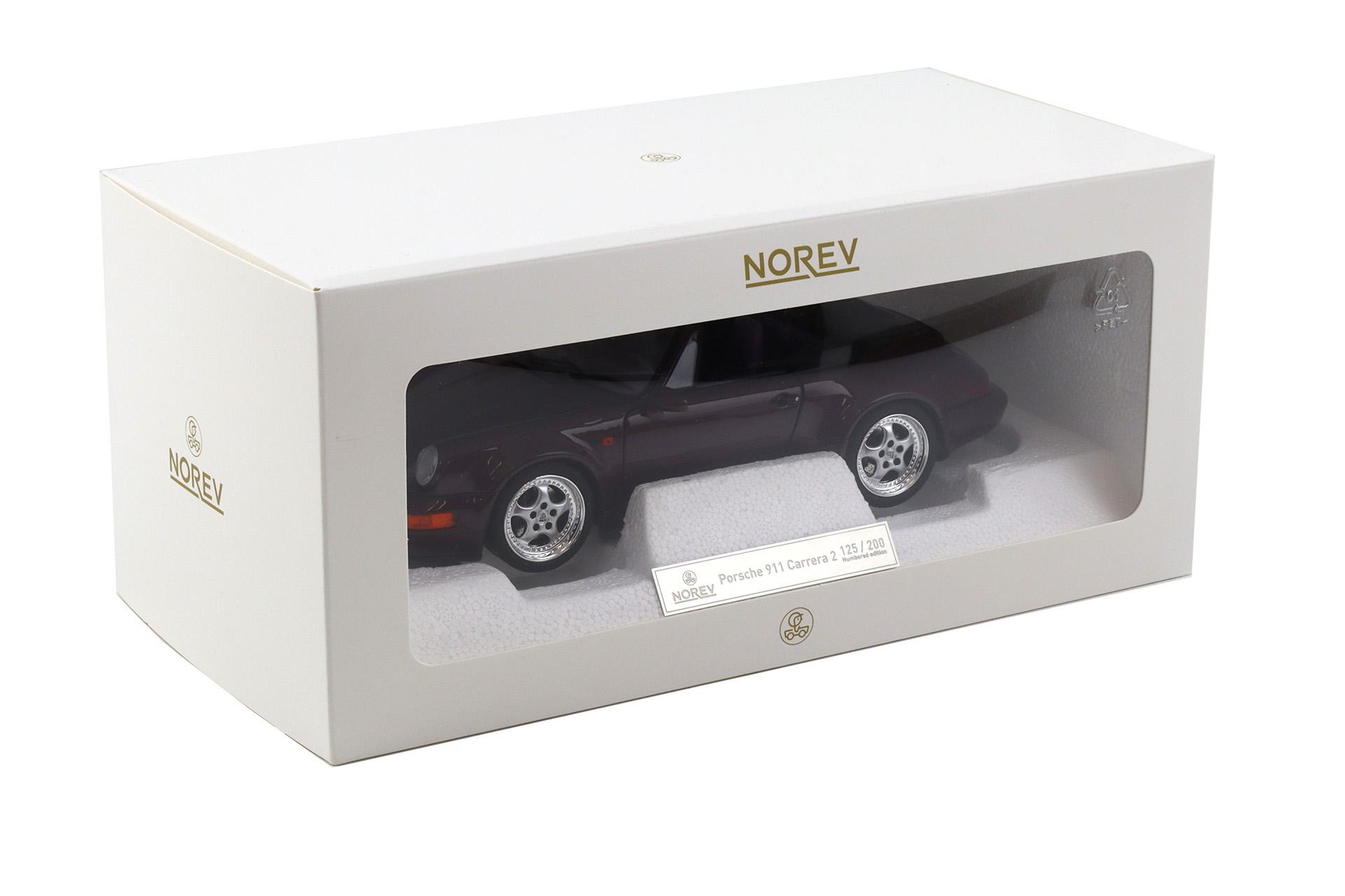 1:18 Norev Porsche 911 964 Carrera 2 WTL Cabriolet 1992 Amethyst - Limited 200 pcs.