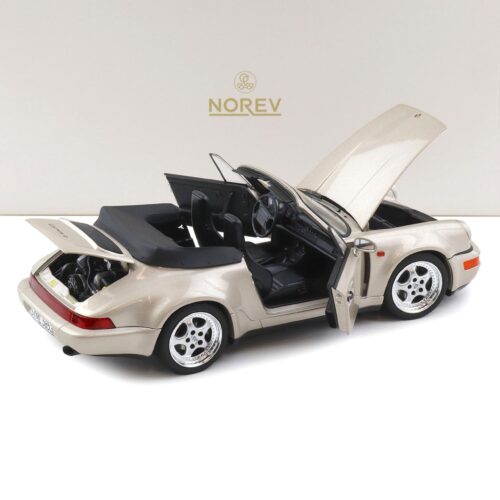1:18 Norev Porsche 911 964 Carrera 2 WTL Cabriolet 1992 Zermatt silver