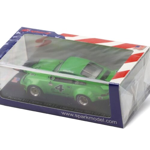1:43 Spark Porsche 911 Carrera RSR 3.0 Laguna Seca IMSA GT 1974 green #4