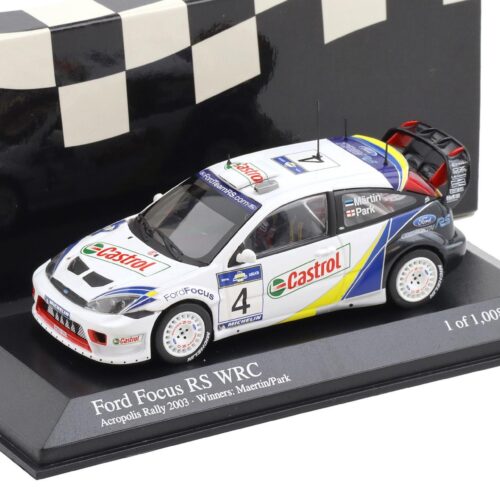 1:43 Minichamps Ford Focus RS WRC Rally Acropolis 2003 Winners Märtin/Park #4