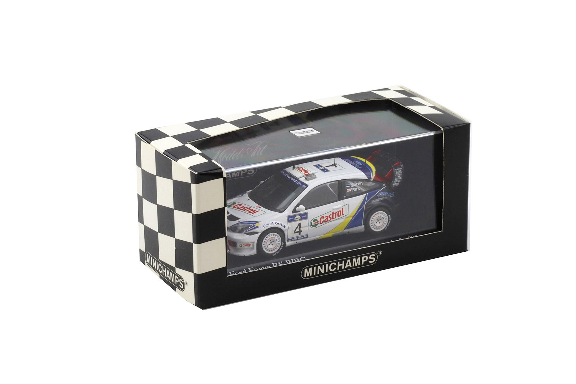 1:43 Minichamps Ford Focus RS WRC Rally Acropolis 2003 Winners Märtin/Park #4