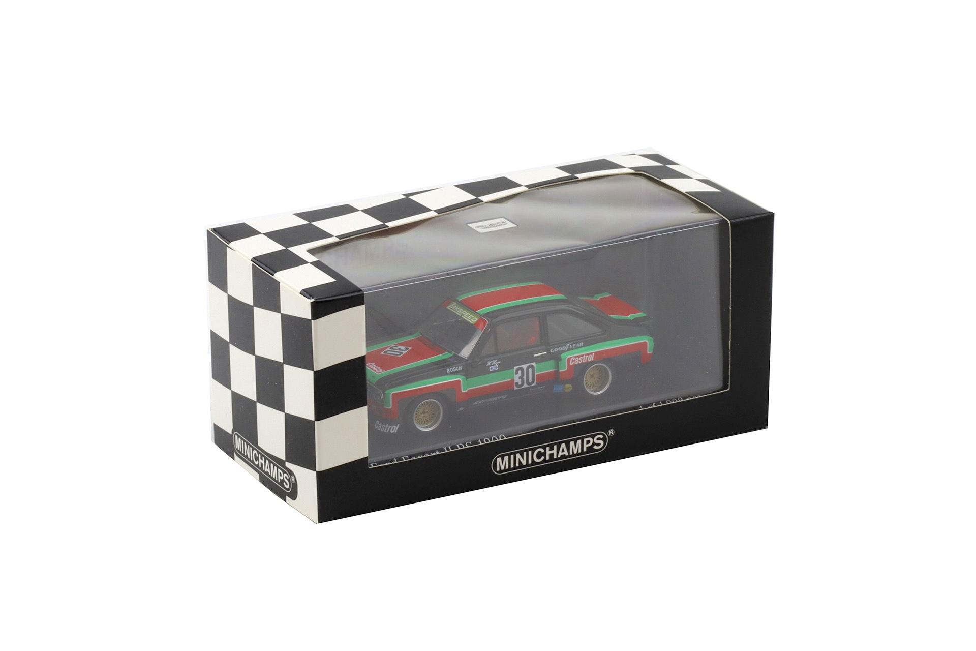 1:43 Minichamps Ford Escort II RS 1800 DRM Mainz Finthen 1976 Class Winner Heyer #30