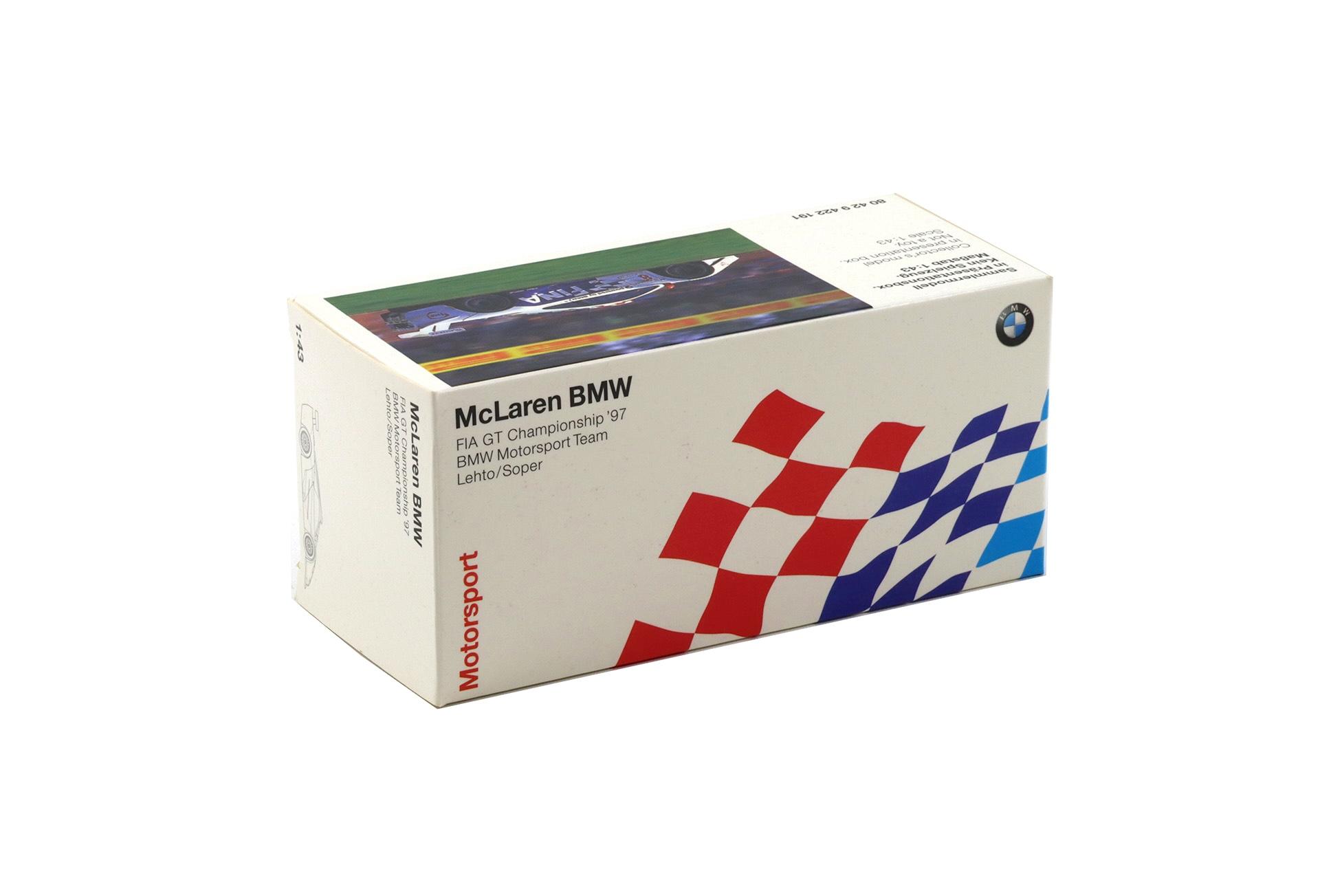 1:43 Minichamps BMW McLaren F1 FIA GT 1997 BMW Motorsport Team Letho/Soper #8