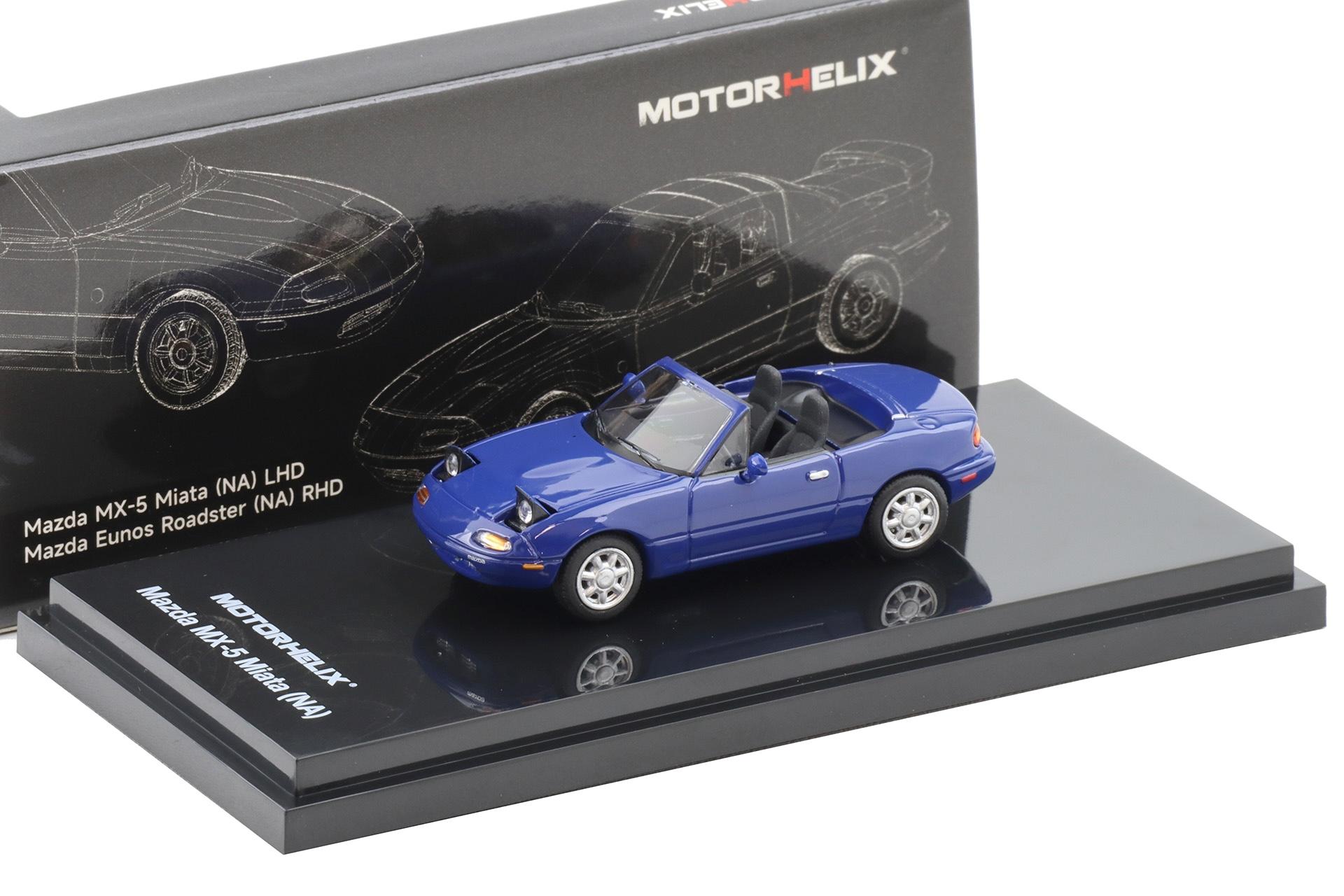 1:64 Motorhelix Mazda MX-5 Miata Roadster (NA) LHD Laguna blue M60202L