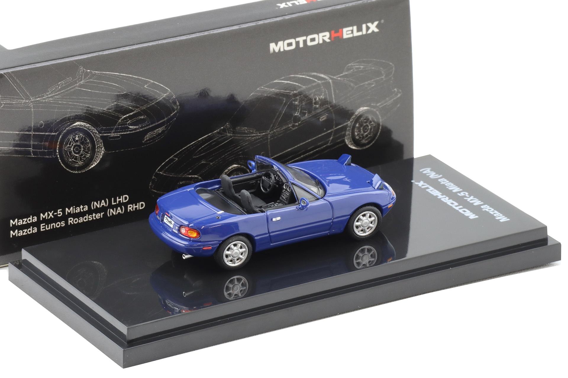 1:64 Motorhelix Mazda MX-5 Miata Roadster (NA) LHD Laguna blue M60202L