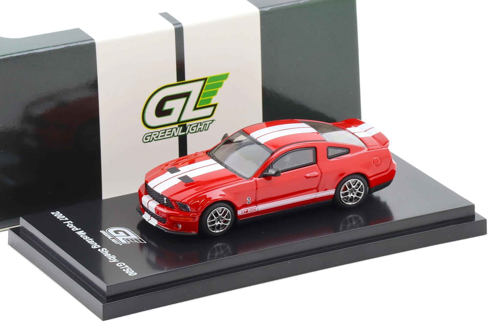 1:64 Greenlight X Motorhelix 2007 Ford Mustang Shelby GT500 torch red/ white