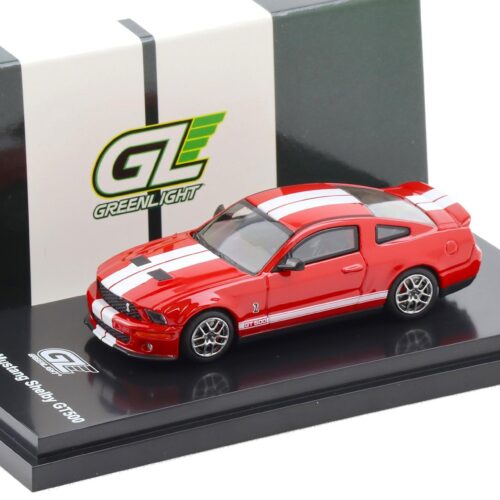 1:64 Greenlight X Motorhelix 2007 Ford Mustang Shelby GT500 torch red/ white