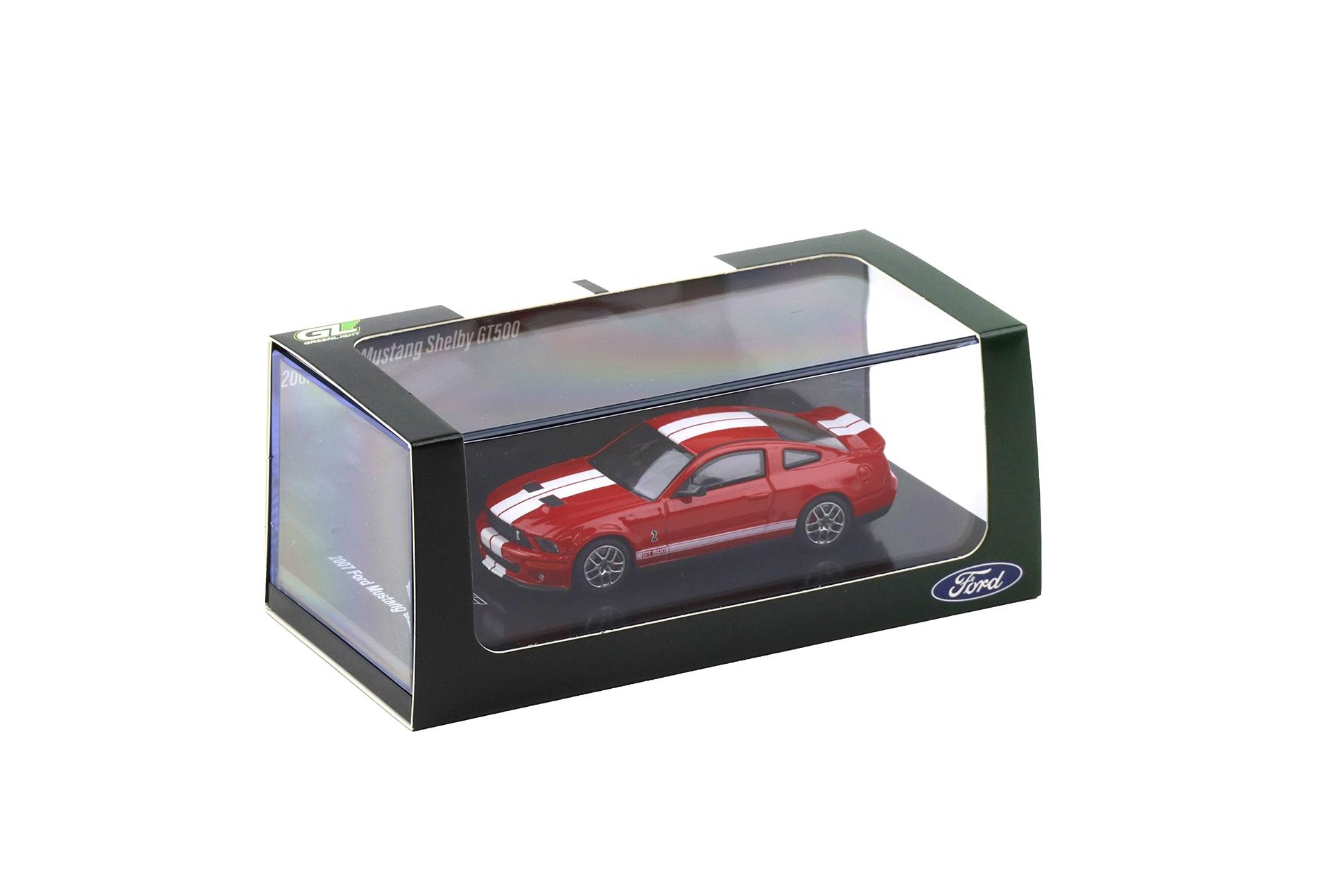 1:64 Greenlight X Motorhelix 2007 Ford Mustang Shelby GT500 torch red/ white