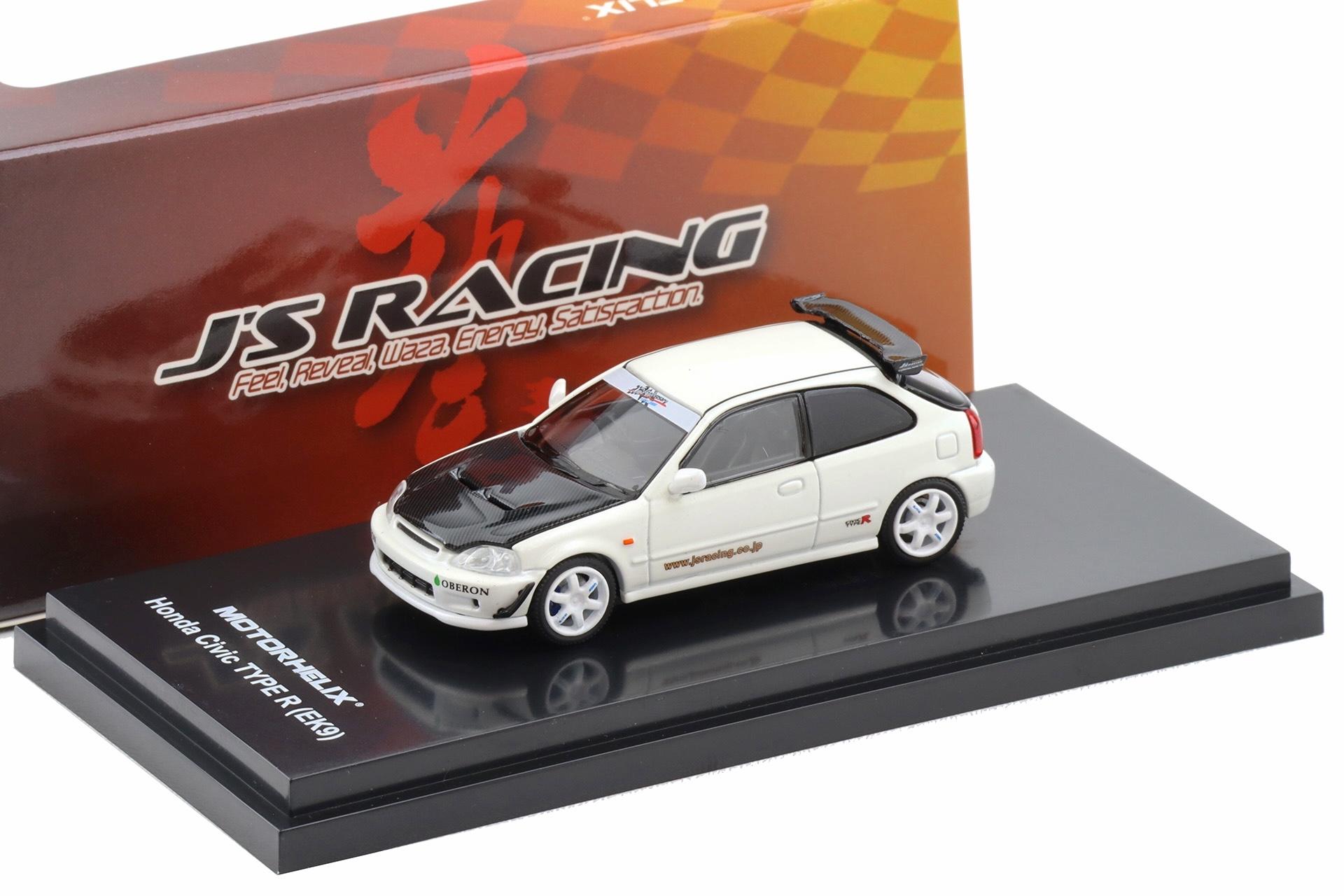 1:64 Motorhelix Honda Civic Type R EK9 JÂ´s Racing Livery white M65029