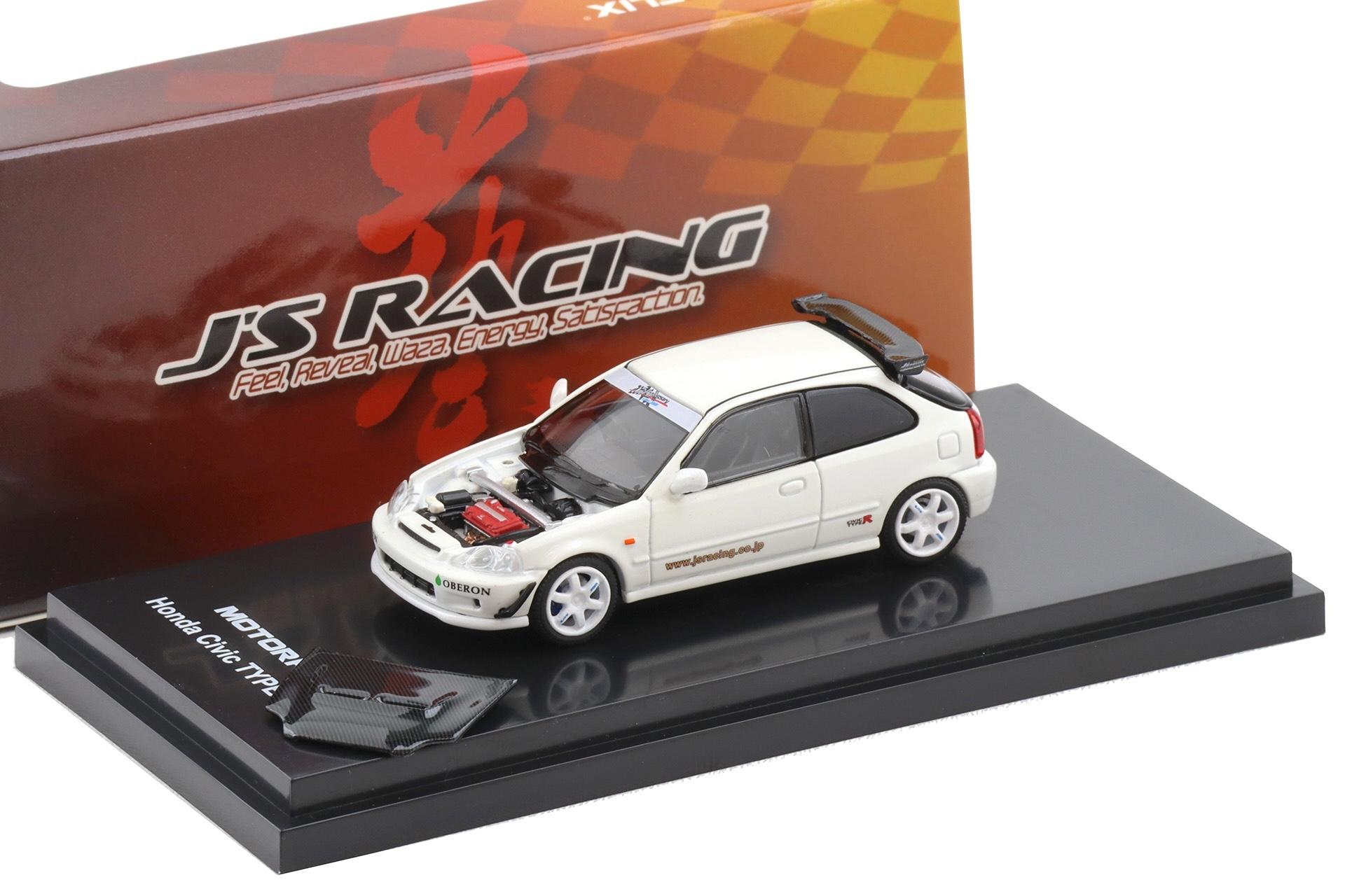 1:64 Motorhelix Honda Civic Type R EK9 JÂ´s Racing Livery white M65029