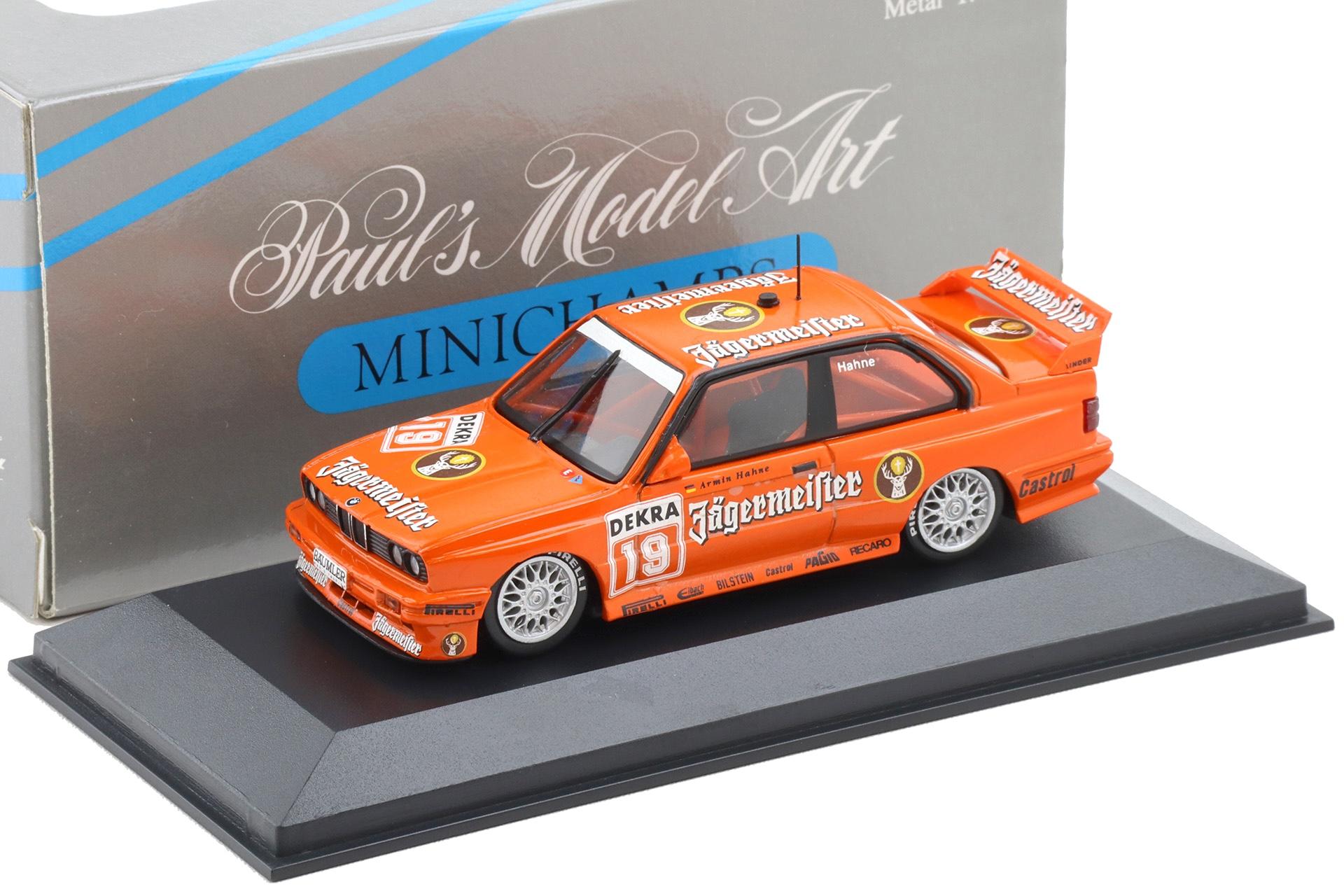 1:43 Minichamps BMW M3 E30 DTM 1992 Hahne #19 Jägermeister