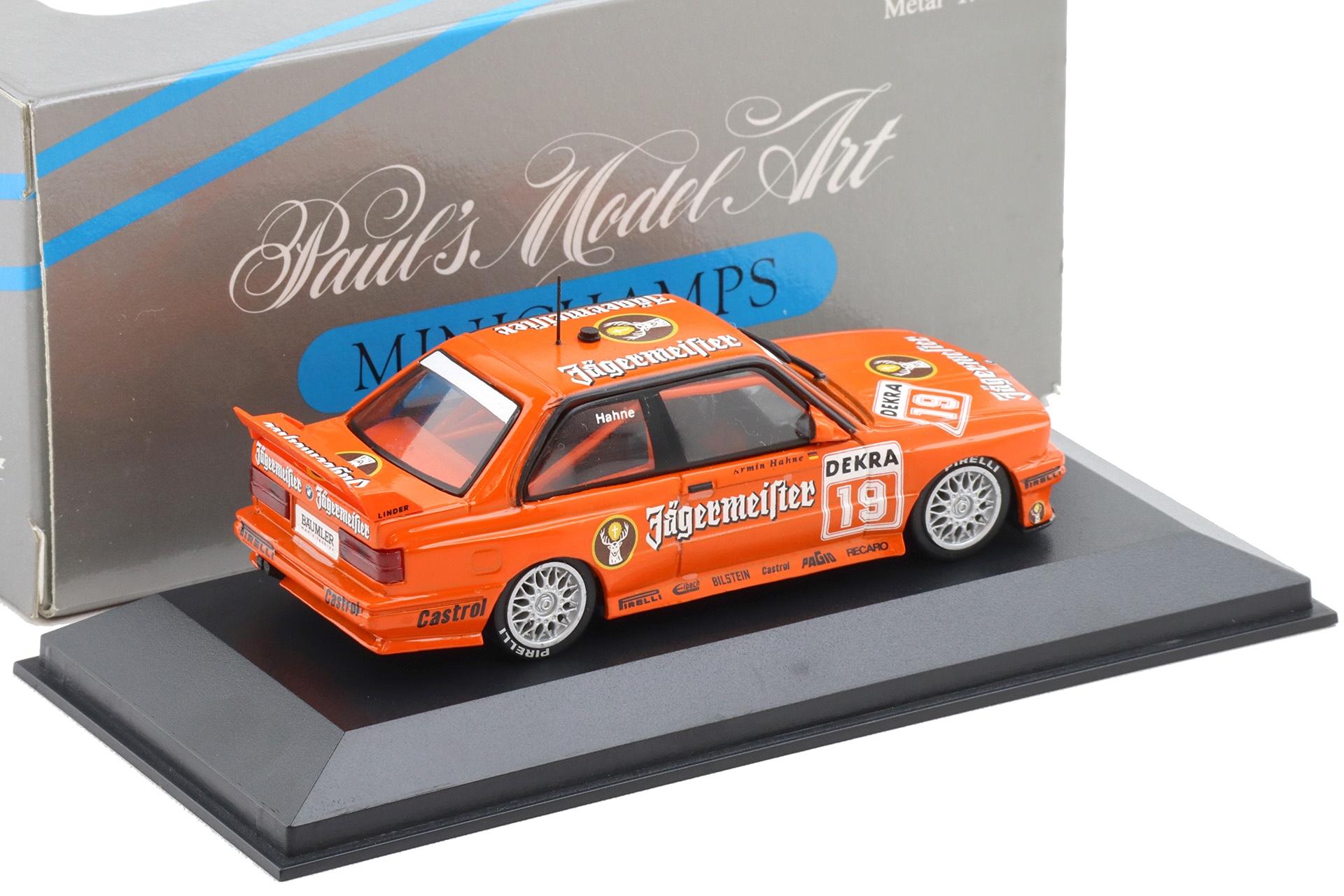 1:43 Minichamps BMW M3 E30 DTM 1992 Hahne #19 Jägermeister