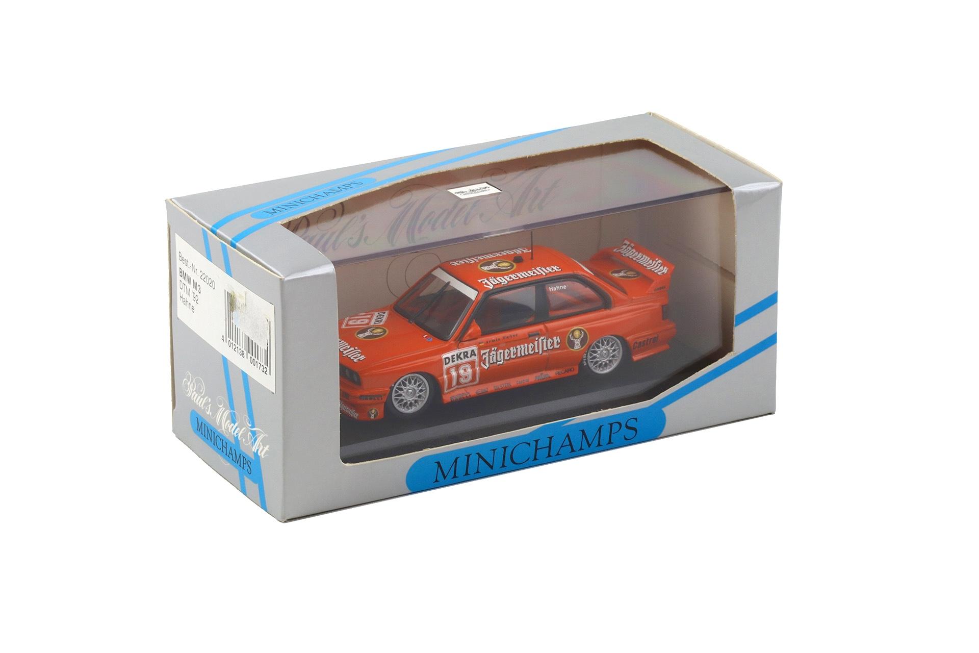 1:43 Minichamps BMW M3 E30 DTM 1992 Hahne #19 Jägermeister