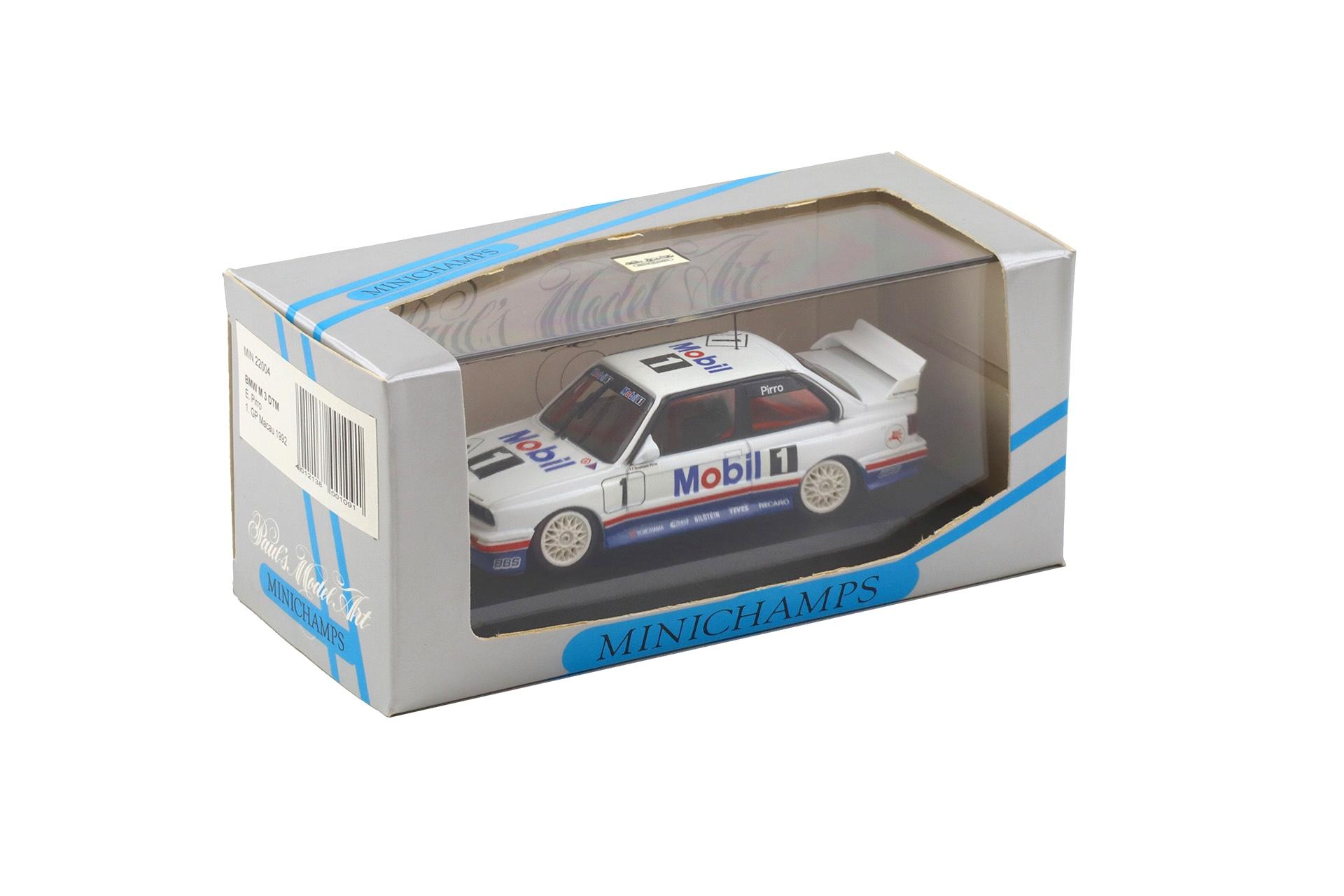 1:43 Minichamps BMW M3 E30 DTM 1. GP Macau 1992 E.Pirro Mobil1